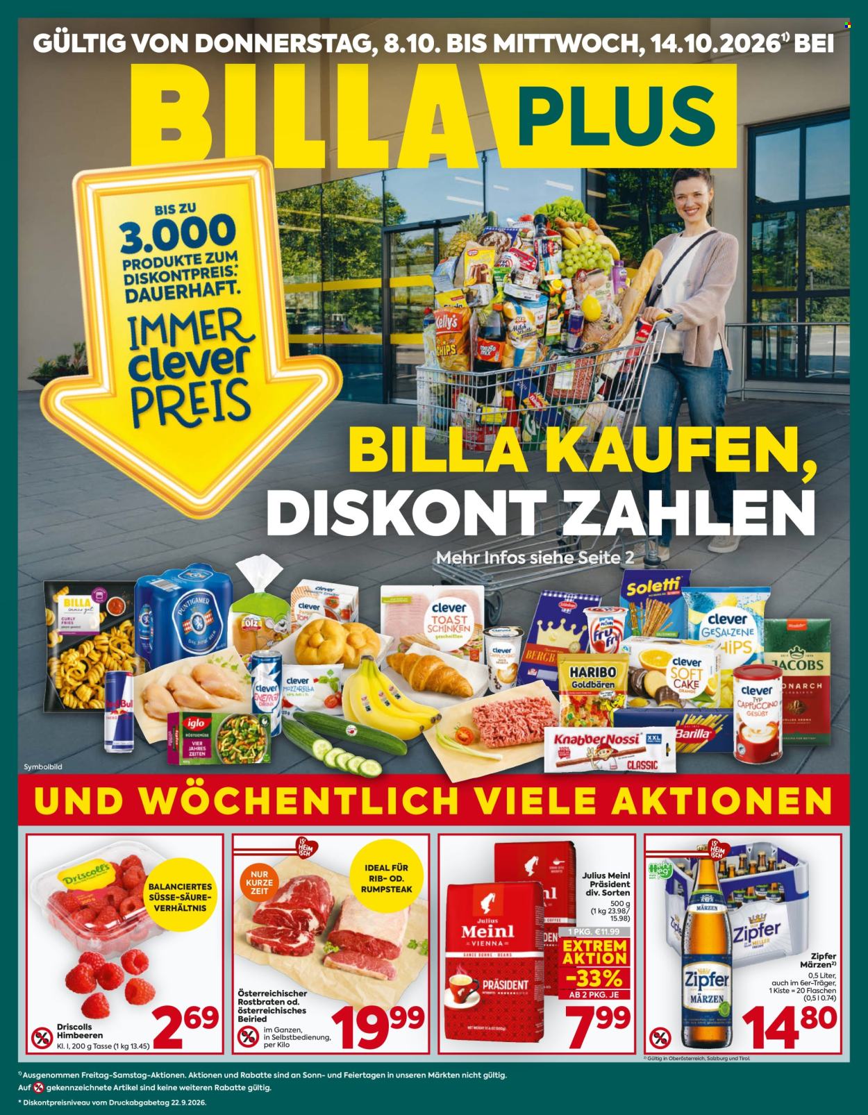 Angebote Billa Plus - 8.10.2026 - 14.10.2026. Seite 1
