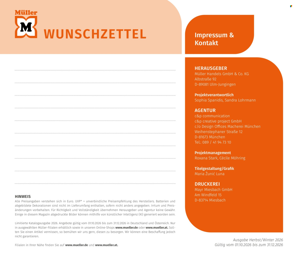 Angebote Müller. Seite 151