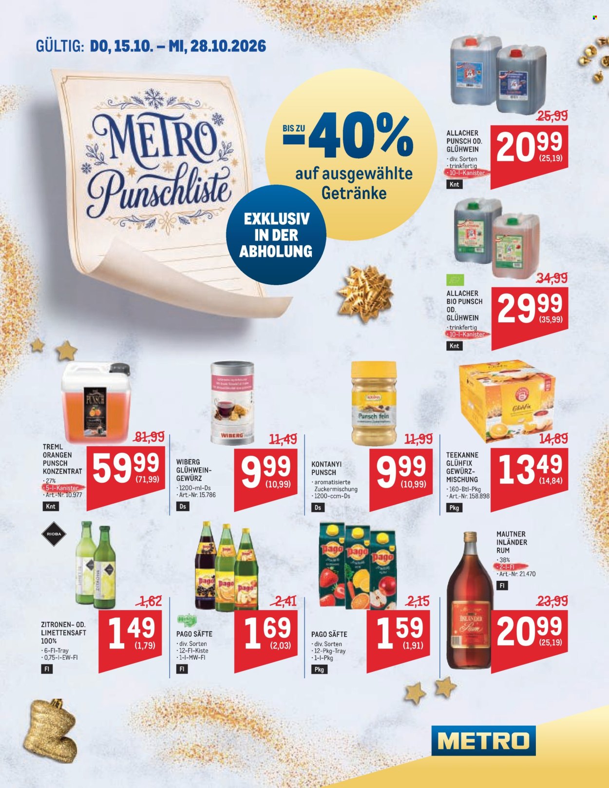 Angebote Metro - 15.10.2026 - 28.10.2026. Seite 1