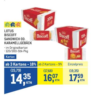 LOTUS BISCOFF SANDWICH OD. KARAMELLGEBÄCK