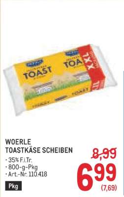 WOERLE TOASTKÄSE SCHEIBEN