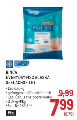 BINCA EVERYDAY MSC ALASKA SEELACHSFILET