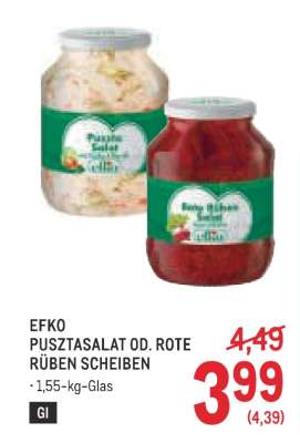 EFKO PUSZTASALAT OD. ROTE RÜBEN SCHEIBEN