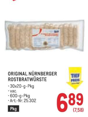 Original Nürnberger Rostbratwürste