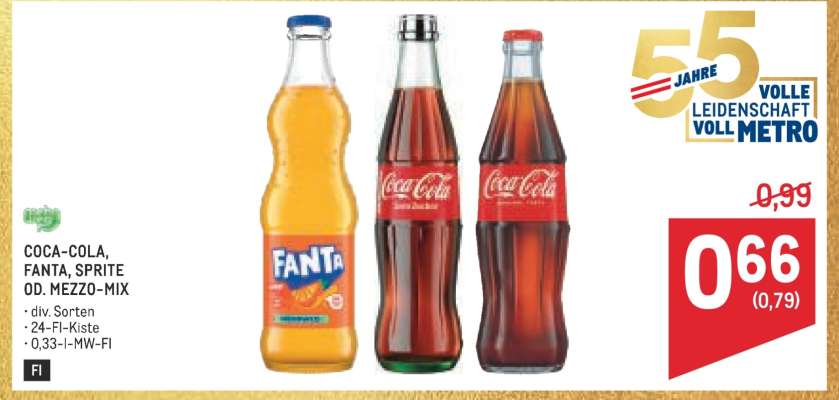 Coca-Cola, Fanta, Sprite od. Mezzo-Mix