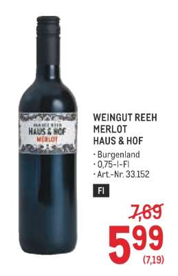 Weingut Reeh Merlot Haus & Hof