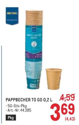 PAPPBECHER „TO GO“ 0,2 L
