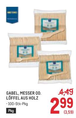 GABEL, MESSER OD. LÖFFEL AUS HOLZ