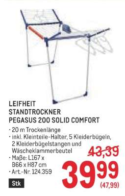 LEIFHEIT STANDTROCKNER PEGASUS 200 SOLID COMFORT