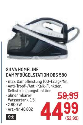 SILVA HOMELINE DAMPFBÜGELSTATION DBS 580