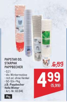 PAPSTAR OD. STARPAK PAPPBECHER