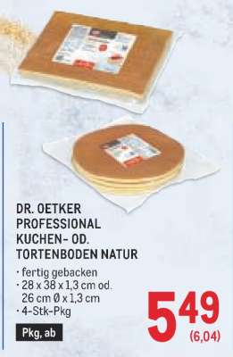 DR. OETKER PROFESSIONAL KUCHEN- OD. TORTENBODEN NATUR