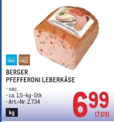 BERGER PFEFFERONI LEBERKÄSE