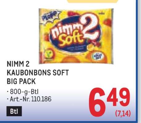 NIMM 2 KAUBONBONS SOFT BIG PACK