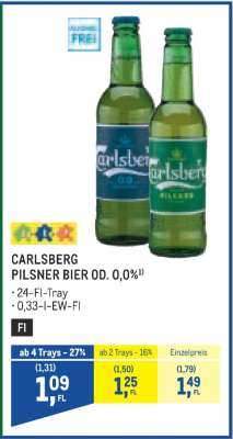 CARLSBERG PILSNER BIER OD. 0,0%