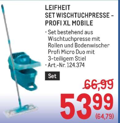 LEIFHEIT SET WISCHTUCHPRESSE - PROFI XL MOBILE