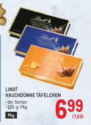 LINDT HAUCHDÜNNE TÄFELCHEN