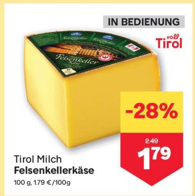 Tirol Milch Felsenkellerkäse