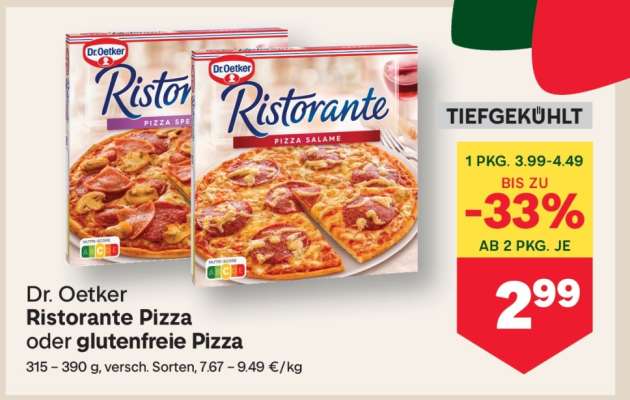 Dr. Oetker Ristorante Pizza oder glutenfreie Pizza