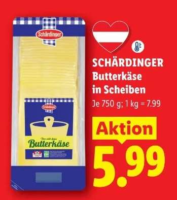 Schärdinger Butterkäse in Scheiben