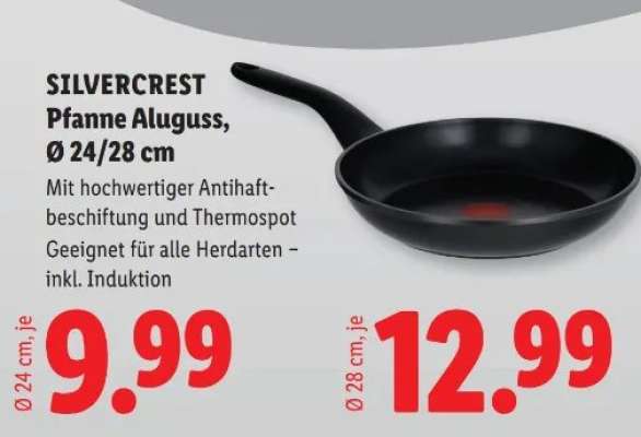 SILVERCREST Pfanne Aluguss, Ø 24/28 cm