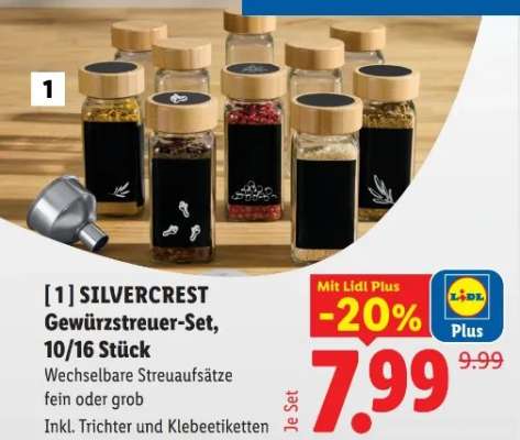 SILVERCREST Gewürzstreuer-Set, 10/16 Stück