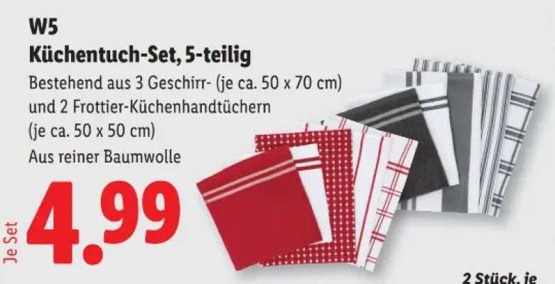W5 Küchentuch-Set, 5-teilig
