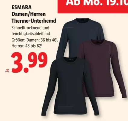 ESMARA Damen/Herren Thermo-Unterhemd