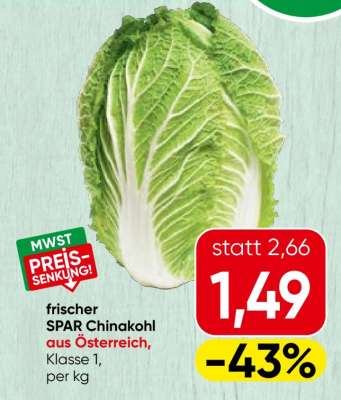 frischer SPAR Chinakohl