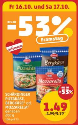 SCHÄRDINGER PIZZAKÄSE, BERGKÄSE od. MOZZARELLA