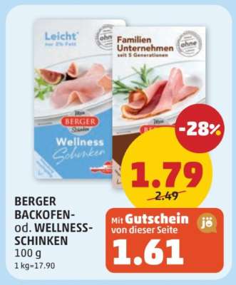 BERGER BACKOFEN- od. WELLNESS-SCHINKEN