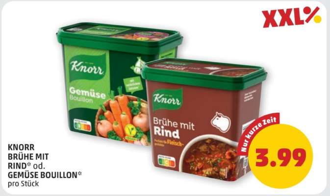 KNORR BRÜHE MIT RIND od. GEMÜSE BOUILLON