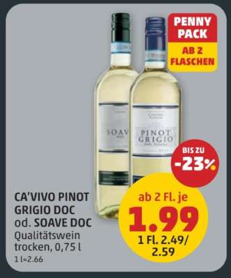 CA'VIVO PINOT GRIGIO DOC od. SOAVE DOC