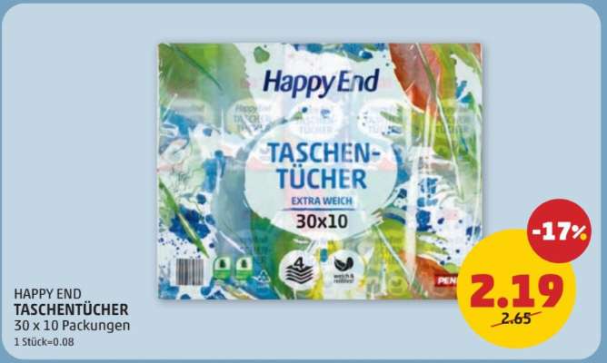 HAPPY END TASCHENTÜCHER