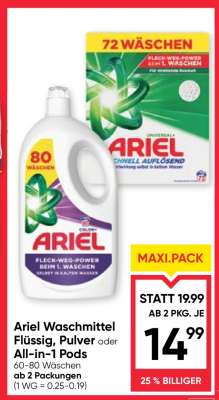 Ariel Waschmittel Flüssig, Pulver oder All-in-1 Pods
