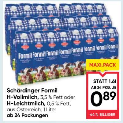 Schärdinger Formil H-Vollmilch oder H-Leichtmilch