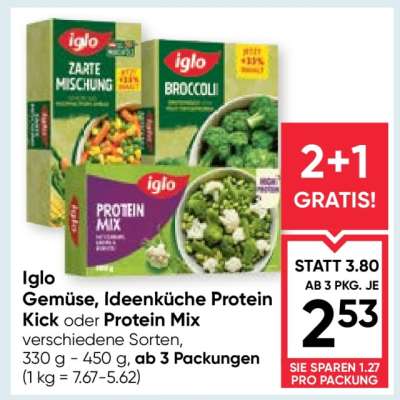 Iglo Gemüse, Ideenküche Protein Kick oder Protein Mix