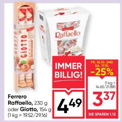 Ferrero Raffaello oder Giotto
