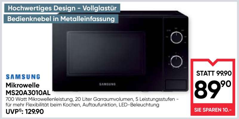 Samsung Mikrowelle MS20A3010AL