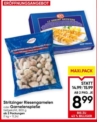 Stritzinger Riesengarnelen oder Garnelenspieße
