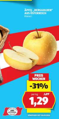 ÄPFEL „BERGGOLDEN“ AUS ÖSTERREICH