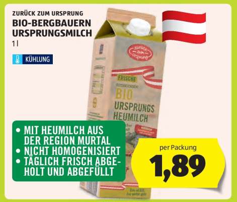 BIO-BERGBAUERN URSPRUNGSMILCH