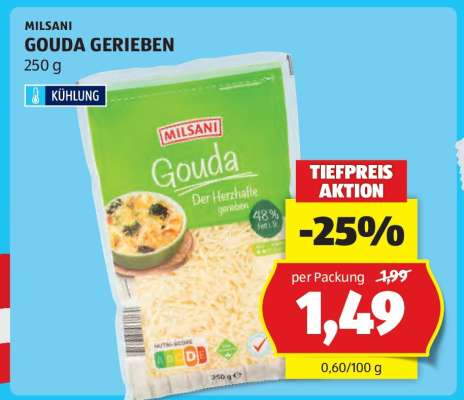 MILSANI Gouda gerieben