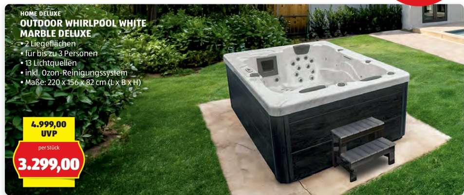 OUTDOOR WHIRLPOOL WHITE MARBLE DELUXE