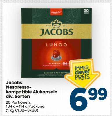 Jacobs Nespresso-kompatible Alukapseln div. Sorten