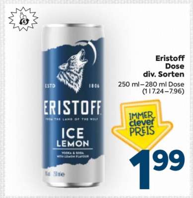 Eristoff Dose div. Sorten