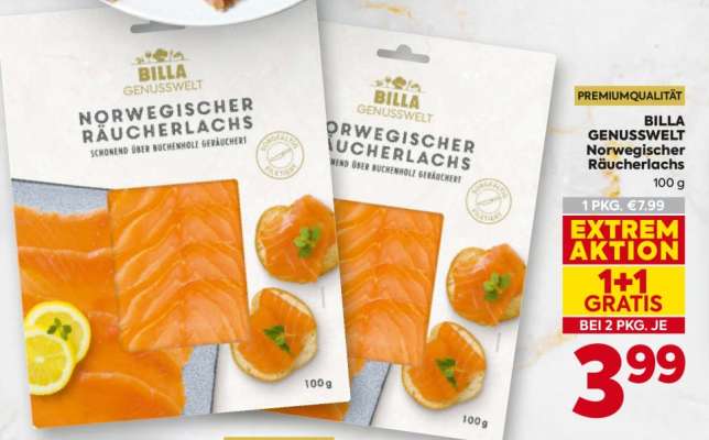BILLA GENUSSWELT Norwegischer Räucherlachs