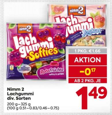 Nimm 2 Lachgummi div. Sorten