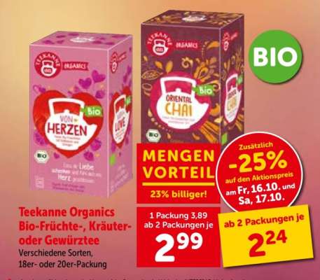 Teekanne Organics Bio-Früchte-, Kräuter- oder Gewürzte