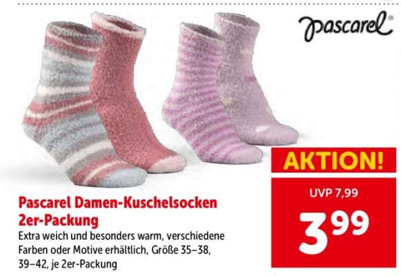 Pascarel Damen-Kuschelsocken 2er-Packung